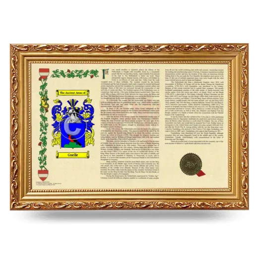 Guelle Armorial Landscape Framed - Gold