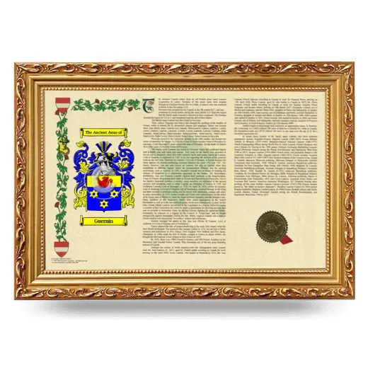 Guernin Armorial Landscape Framed - Gold