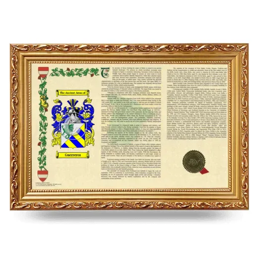 Guerreros Armorial Landscape Framed - Gold