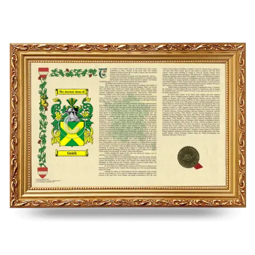 Guich Armorial Landscape Framed - Gold