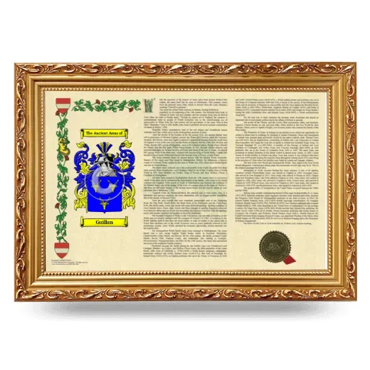 Guillan Armorial Landscape Framed - Gold