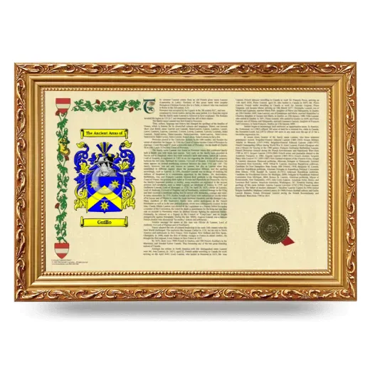 Guillo Armorial Landscape Framed - Gold