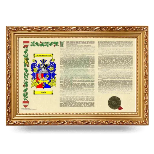 Guilt Armorial Landscape Framed - Gold
