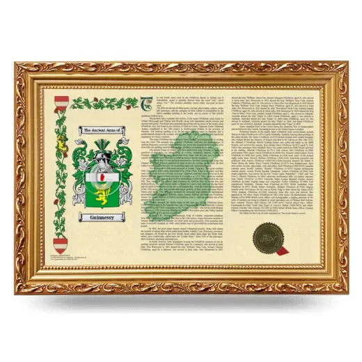 Guinnessy Armorial Landscape Framed - Gold