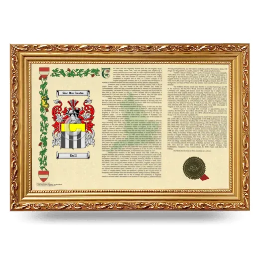 Gull Armorial Landscape Framed - Gold