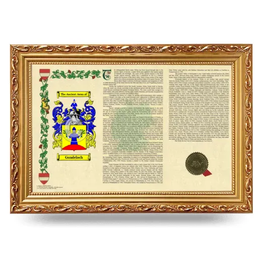 Gundelach Armorial Landscape Framed - Gold