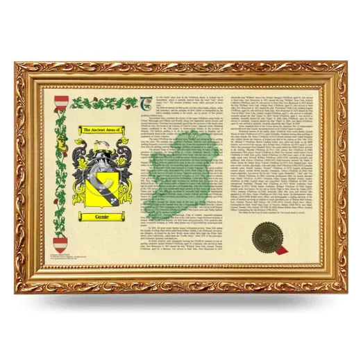 Gunie Armorial Landscape Framed - Gold
