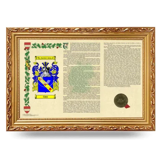 Guss Armorial Landscape Framed - Gold