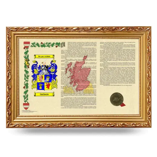 Gutherie Armorial Landscape Framed - Gold