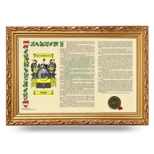 Gwynd Armorial Landscape Framed - Gold