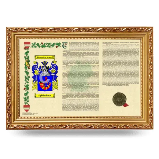 Gylldenhorn Armorial Landscape Framed - Gold