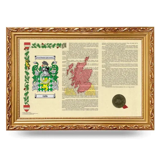 Gylls Armorial Landscape Framed - Gold