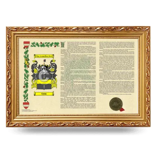 Gynn Armorial Landscape Framed - Gold