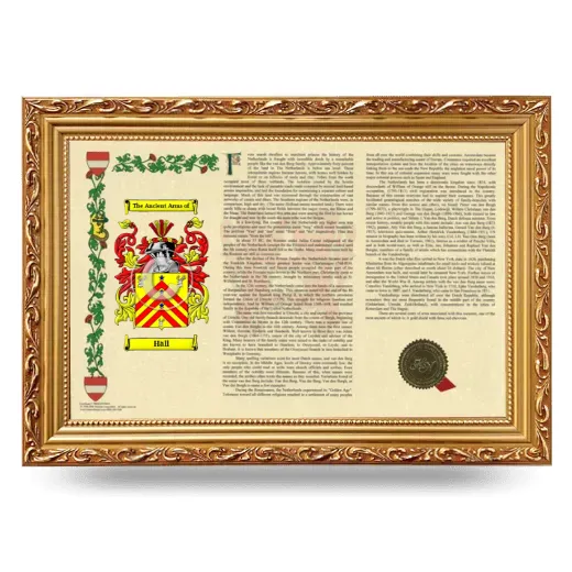Häll Armorial Landscape Framed - Gold