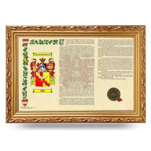 Häll Armorial Landscape Framed - Gold