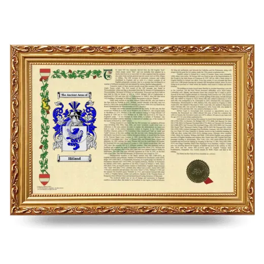 Håland Armorial Landscape Framed - Gold
