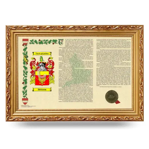 Hérisson Armorial Landscape Framed - Gold
