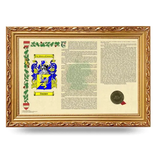 Haamer Armorial Landscape Framed - Gold
