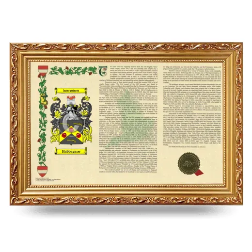 Habbagane Armorial Landscape Framed - Gold