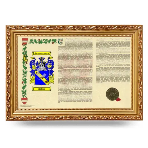 Habers Armorial Landscape Framed - Gold