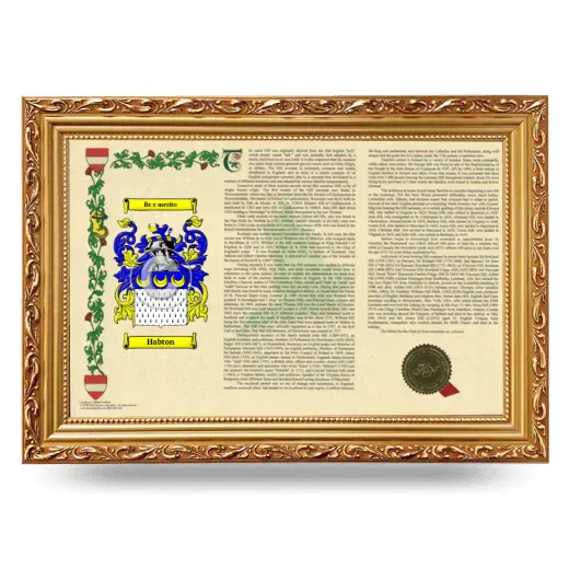 Habton Armorial Landscape Framed - Gold