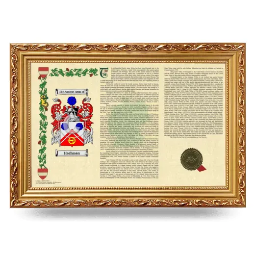 Hachman Armorial Landscape Framed - Gold