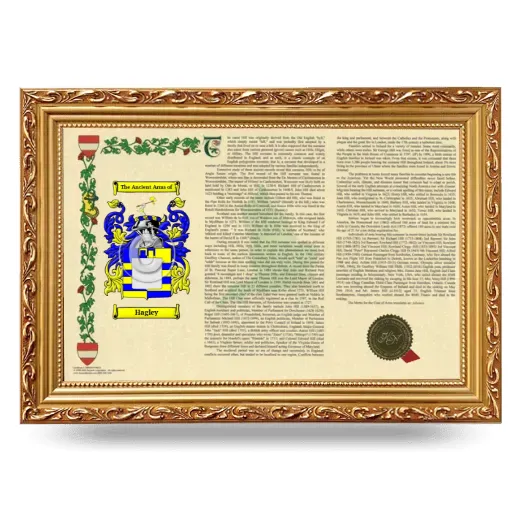 Hagley Armorial Landscape Framed - Gold