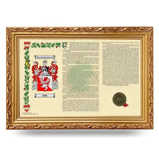 Hain Armorial Landscape Framed - Gold
