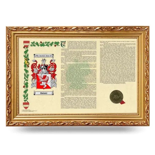 Hainey Armorial Landscape Framed - Gold