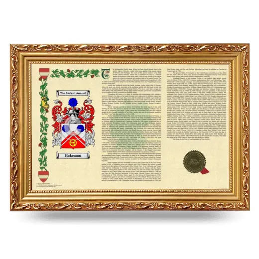 Hakeman Armorial Landscape Framed - Gold