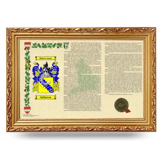 Halburton Armorial Landscape Framed - Gold