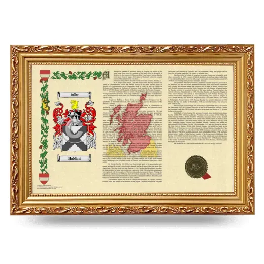 Haldint Armorial Landscape Framed - Gold