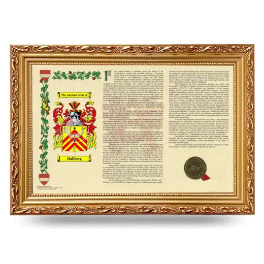 Hallberg Armorial Landscape Framed - Gold