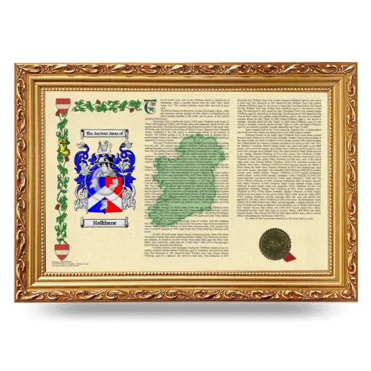 Hallihane Armorial Landscape Framed - Gold
