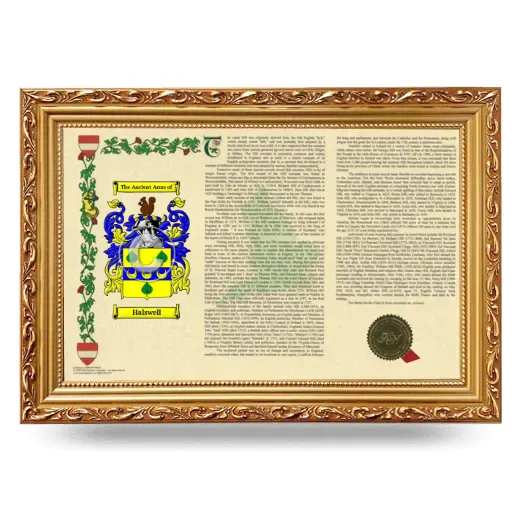 Halswell Armorial Landscape Framed - Gold