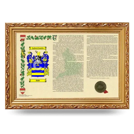 Halt Armorial Landscape Framed - Gold