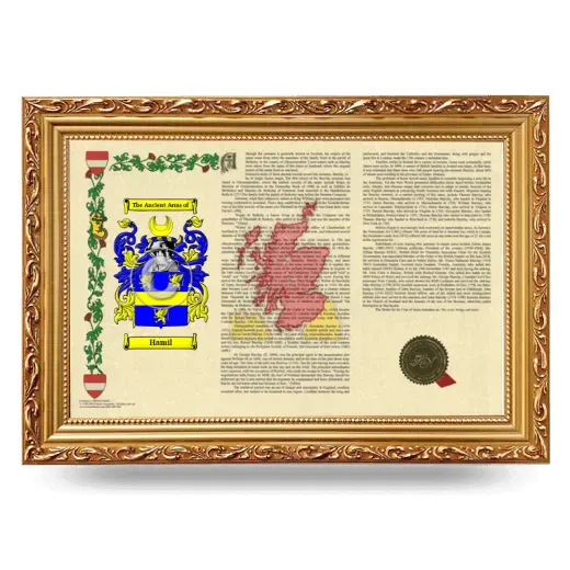 Hamil Armorial Landscape Framed - Gold