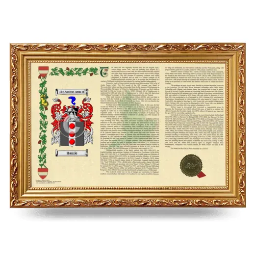 Hamle Armorial Landscape Framed - Gold