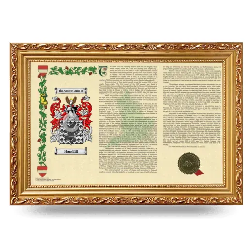 Handfill Armorial Landscape Framed - Gold