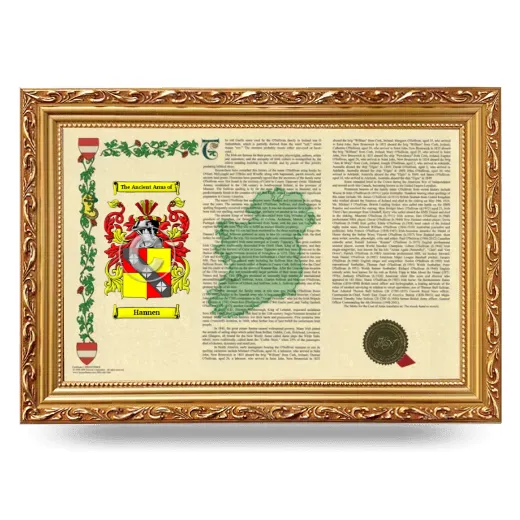Hannen Armorial Landscape Framed - Gold