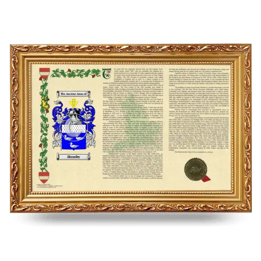 Hansby Armorial Landscape Framed - Gold