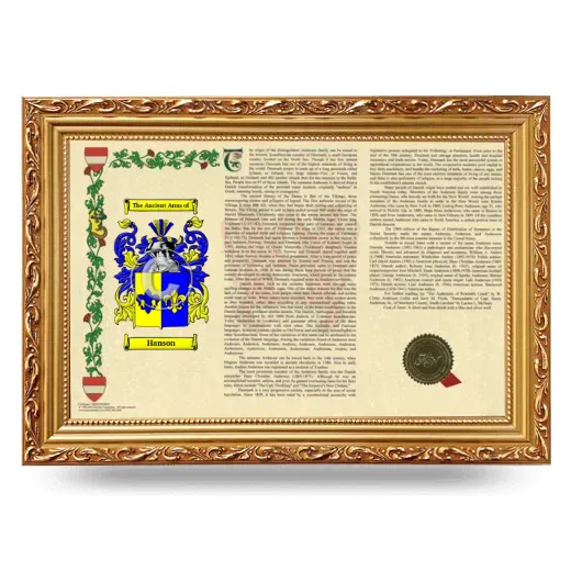 Hanson Armorial Landscape Framed - Gold