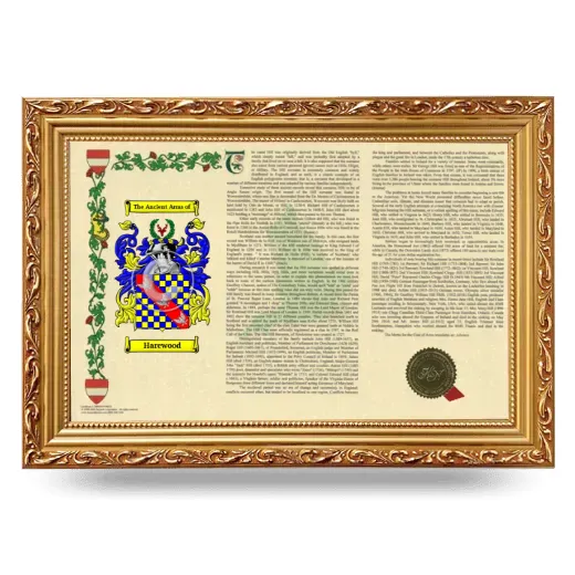 Harewood Armorial Landscape Framed - Gold