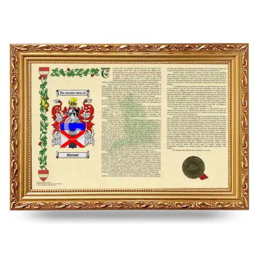 Harnut Armorial Landscape Framed - Gold