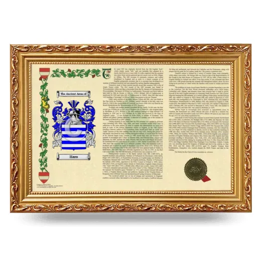 Haro Armorial Landscape Framed - Gold