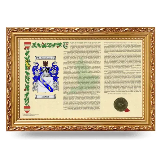Hartan Armorial Landscape Framed - Gold