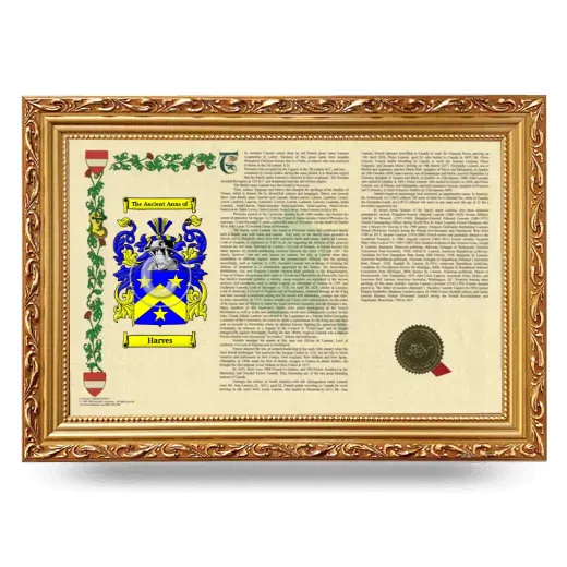 Harves Armorial Landscape Framed - Gold