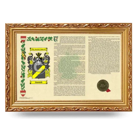 Harwich Armorial Landscape Framed - Gold