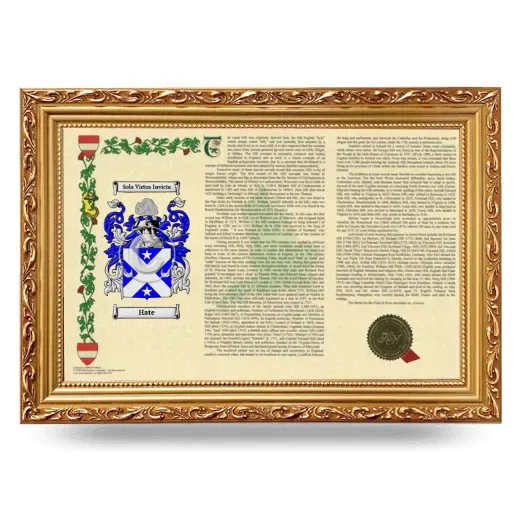Hate Armorial Landscape Framed - Gold