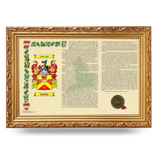 Hawdan Armorial Landscape Framed - Gold